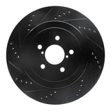 R1 Concepts Rear Left Drilled & Slotted Brake Rotor - 2003-2004 Subaru Impreza