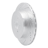 R1 Concepts Rear Left Drilled & Slotted Brake Rotor - 2003-2004 Subaru Impreza