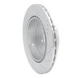 R1 Concepts Rear Left Drilled & Slotted Brake Rotor - 2003-2004 Subaru Impreza