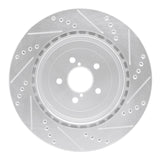 R1 Concepts Rear Left Drilled & Slotted Brake Rotor - 2003-2004 Subaru Impreza
