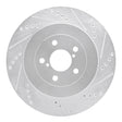 R1 Concepts Rear Right Drilled & Slotted Brake Rotor - 2003-2004 Subaru Impreza