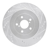 R1 Concepts Rear Right Drilled & Slotted Brake Rotor - 2003-2004 Subaru Impreza
