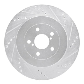 R1 Concepts Rear Right Drilled & Slotted Brake Rotor - 2003-2004 Subaru Impreza