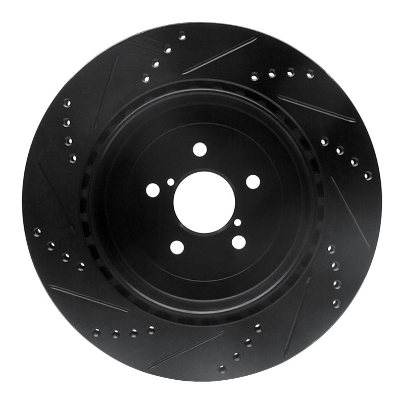 R1 Concepts Rear Right Drilled & Slotted Brake Rotor - 2003-2004 Subaru Impreza