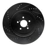 R1 Concepts Rear Right Drilled & Slotted Brake Rotor - 2003-2004 Subaru Impreza
