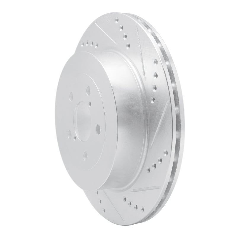 R1 Concepts Rear Right Drilled & Slotted Brake Rotor - 2003-2004 Subaru Impreza