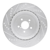 R1 Concepts Rear Right Drilled & Slotted Brake Rotor - 2003-2004 Subaru Impreza