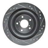 R1 Concepts Rear Left Drilled & Slotted Silver Brake Rotor - 2005-2009 Subaru Impreza
