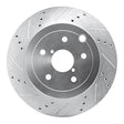 R1 Concepts Rear Left Drilled & Slotted Silver Brake Rotor - 2008-2020 Subaru Impreza