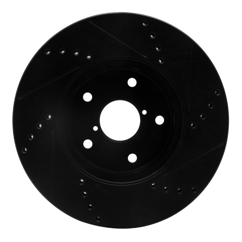 R1 Concepts Front Left Drilled & Slotted Brake Rotor - 2015-2019 Subaru Legacy