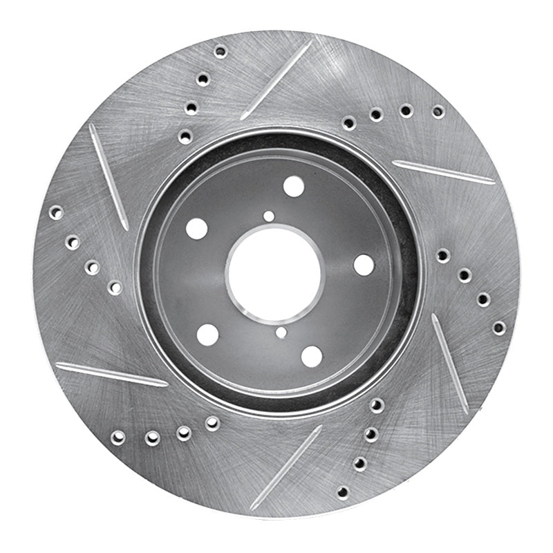 R1 Concepts Front Right Drilled & Slotted Brake Rotor - 2015-2019 Subaru Legacy