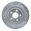 R1 Concepts Rear Right Drilled & Slotted Silver Brake Rotor - 2000-2006 Subaru Legacy