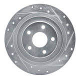 R1 Concepts Rear Right Drilled & Slotted Silver Brake Rotor - 2000-2006 Subaru Legacy