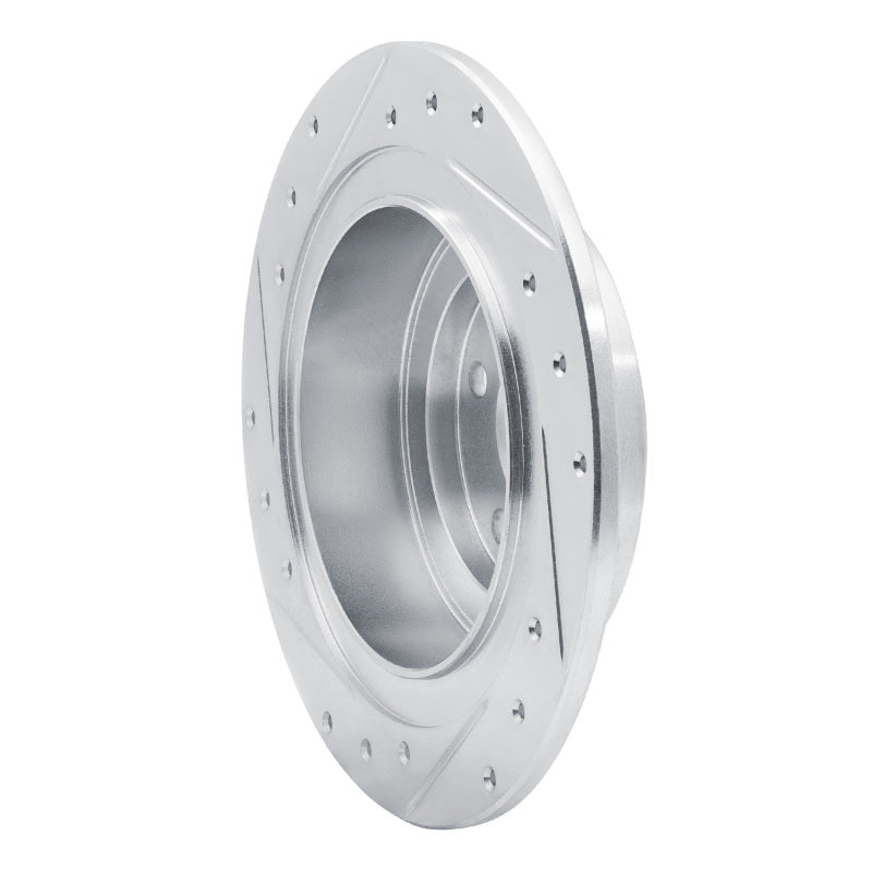 R1 Concepts Rear Right Drilled & Slotted Silver Brake Rotor - 2000-2006 Subaru Legacy