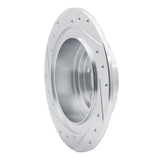 R1 Concepts Rear Right Drilled & Slotted Silver Brake Rotor - 2000-2006 Subaru Legacy