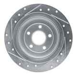 R1 Concepts Rear Right Drilled & Slotted Silver Brake Rotor - 2000-2006 Subaru Legacy