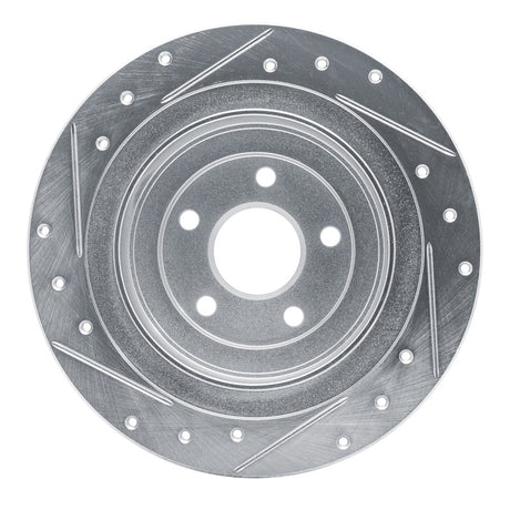 R1 Concepts Rear Right Drilled & Slotted Silver Brake Rotor - 2000-2006 Subaru Legacy