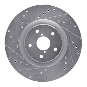 R1 Concepts Front Left Drilled & Slotted Silver Brake Rotor - 2019-2023 Subaru Ascent