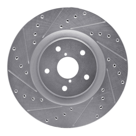 R1 Concepts Front Left Drilled & Slotted Silver Brake Rotor - 2019-2023 Subaru Ascent