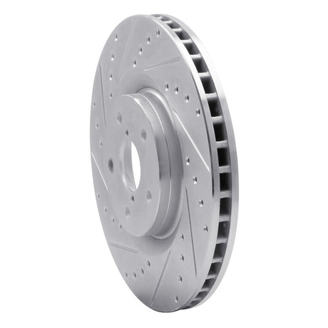 R1 Concepts Front Left Drilled & Slotted Silver Brake Rotor - 2019-2023 Subaru Ascent