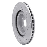 R1 Concepts Front Left Drilled & Slotted Silver Brake Rotor - 2019-2023 Subaru Ascent