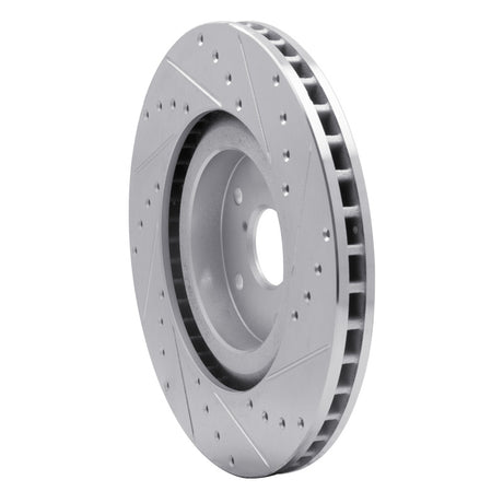 R1 Concepts Front Left Drilled & Slotted Silver Brake Rotor - 2019-2023 Subaru Ascent