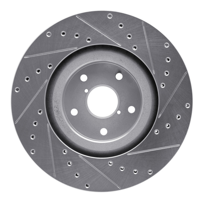 R1 Concepts Front Left Drilled & Slotted Silver Brake Rotor - 2019-2023 Subaru Ascent
