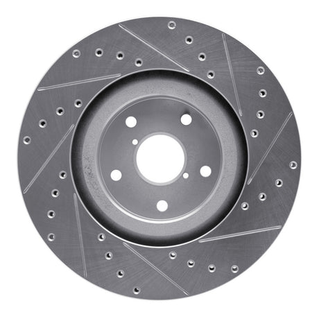 R1 Concepts Front Left Drilled & Slotted Silver Brake Rotor - 2019-2023 Subaru Ascent