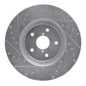 R1 Concepts Front Right Drilled & Slotted Silver Brake Rotor - 2019-2023 Subaru Ascent