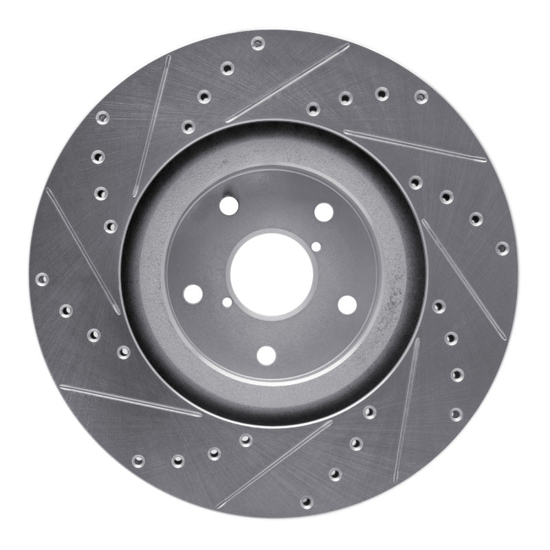 R1 Concepts Front Right Drilled & Slotted Silver Brake Rotor - 2019-2023 Subaru Ascent