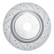 R1 Concepts Rear Right Drilled & Slotted Silver Brake Rotor - 2019-2025 Subaru Ascent