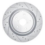 R1 Concepts Rear Right Drilled & Slotted Silver Brake Rotor - 2019-2025 Subaru Ascent