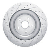R1 Concepts Rear Right Drilled & Slotted Silver Brake Rotor - 2019-2025 Subaru Ascent