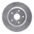 R1 Concepts Rear Left Drilled & Slotted Silver Brake Rotor - 2019-2025 Subaru Impreza