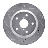 R1 Concepts Rear Left Drilled & Slotted Silver Brake Rotor - 2019-2025 Subaru Impreza