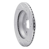 R1 Concepts Rear Left Drilled & Slotted Silver Brake Rotor - 2019-2025 Subaru Impreza