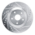 R1 Concepts Front Right Drilled & Slotted Silver Brake Rotor - 2020-2025 Subaru Impreza