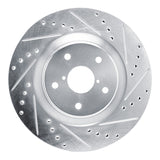 R1 Concepts Front Right Drilled & Slotted Silver Brake Rotor - 2020-2025 Subaru Impreza