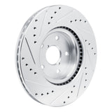 R1 Concepts Front Right Drilled & Slotted Silver Brake Rotor - 2020-2025 Subaru Impreza
