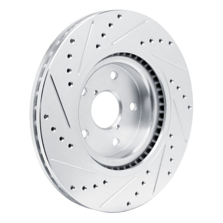 R1 Concepts Front Right Drilled & Slotted Silver Brake Rotor - 2020-2025 Subaru Impreza