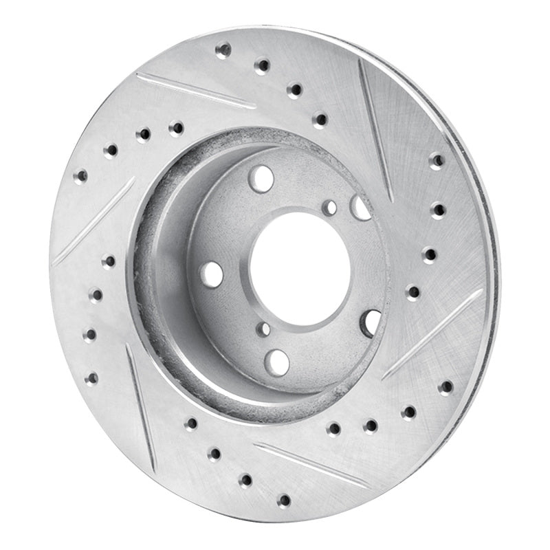 R1 Concepts Front Left Drilled & Slotted Brake Rotor - 1993-1996 Subaru Impreza