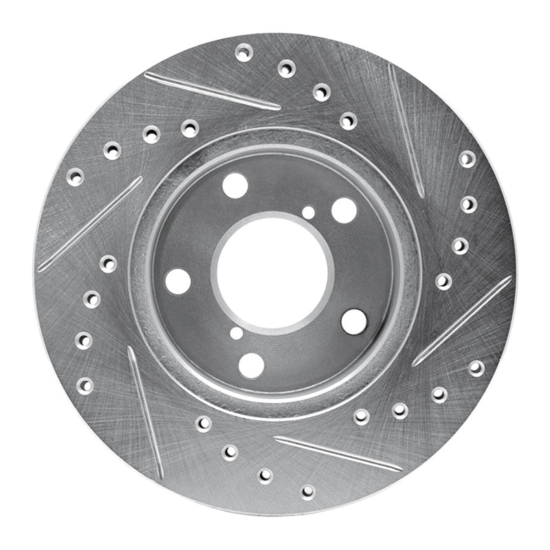 R1 Concepts Front Left Drilled & Slotted Brake Rotor - 1993-1996 Subaru Impreza