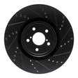 R1 Concepts Front Right Drilled & Slotted Black Brake Rotor - 2003-2025 Subaru Impreza