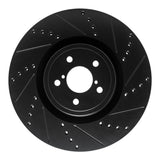 R1 Concepts Front Right Drilled & Slotted Black Brake Rotor - 2003-2025 Subaru Impreza