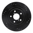 R1 Concepts Rear Right Drilled & Slotted Brake Rotor - 2005-2009 Subaru Impreza