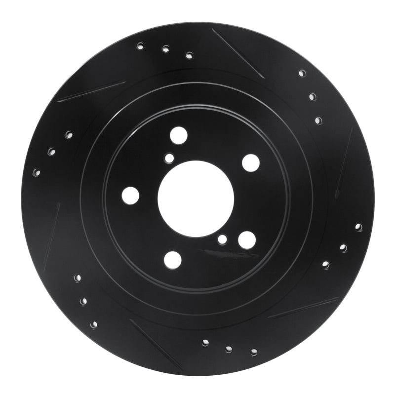 R1 Concepts Rear Right Drilled & Slotted Brake Rotor - 2005-2009 Subaru Impreza