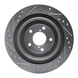 R1 Concepts Rear Right Drilled & Slotted Brake Rotor - 2005-2009 Subaru Impreza