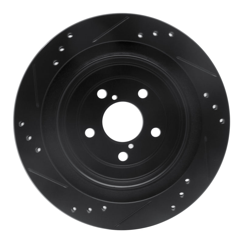 R1 Concepts Rear Right Drilled & Slotted Brake Rotor - 2005-2009 Subaru Impreza