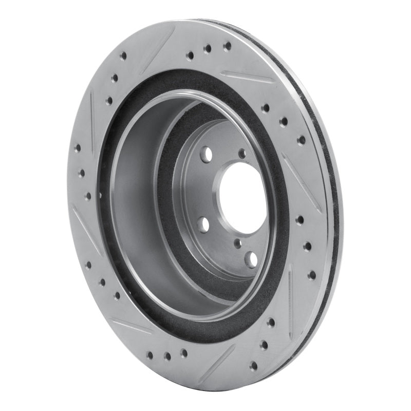 R1 Concepts Rear Right Drilled & Slotted Brake Rotor - 2005-2009 Subaru Impreza