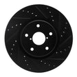 R1 Concepts Front Right Drilled & Slotted Black Brake Rotor - 2006-2021 Subaru Legacy